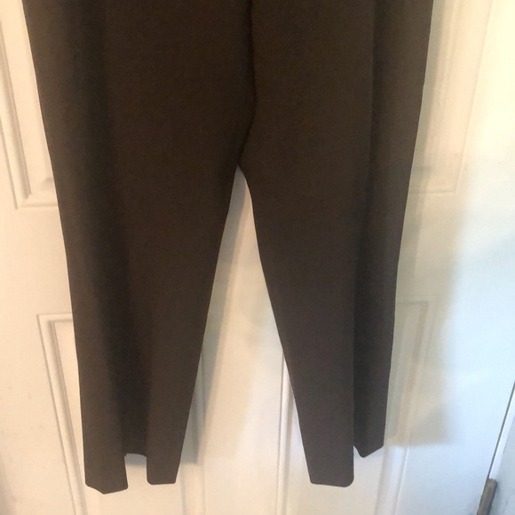 Lafayette 148 New York Chocolate Brown Flat Front Wool Wide Leg Trousers Pants - Picture 3 of 9